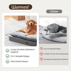 Orthopedic Dog Bed for Ctrate, Waterproof PillowTop Pet Bed for Medium Large Size Dogs, Egg-Crate Foam Dog Crate Mat with Removable Washable Cover, 2-Layers Kennel Pad 47"L x 39"W, Dark Grey