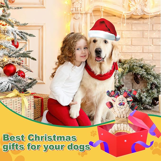 Dog Toy, Squeaky Dog Toys to Keep Them Busy, Plush Puppy Toys, Interactive Dog Toys for Large Small Dogs, Long-Lasting Tug of War Dog Toy.