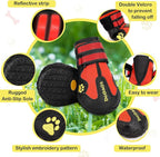 DcOaGt Dog Shoes for Large Dogs, 4PCS Anti-Slip Dog Boots & Paw Protectors for Hot Pavement Winter Snow Hiking Walking, Waterproof Breathable and Reflective Dog Booties for Large Size Dogs