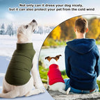 Syhood 2 Pieces Dog Jacket 2 Layers Fleece Lined Dog Jacket Warm Soft Windproof Small Pet Coat for Cold Winter Weather (S,Red,Green)
