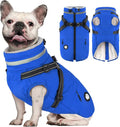 Dogcheer Dog Coat, Waterproof Dog Winter Jacket with Harness, Reflective Adjustable Doggy Cold Weather Coats, Christmas Pet Fleece Snowsuit for Small Medium Large Dogs - Blue, XS