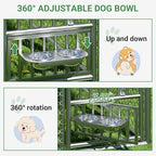 Rovibek 6.7'×6.7' Outdoor Dog Kennel with Roof, Outside Dog Kennel with Waterproof Sunproof Cover, Dog Kennels Outdoor and Enclosure with 2 Stainless Steel Bowls
