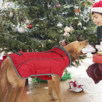 Fragralley Dog Coat Small, Waterproof Dog Jacket with Warm Fleece Lining, Adjustable Reflective Dogs Winter Coat, Turtleneck Pet Coats for Cold Weather (Red S)