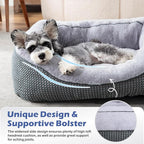INVENHO Large Dog Beds Large Sized Dog Washable, Orthopedic Warming Soft Sleeping Puppy Bed Durable Pet Bed with Anti-Slip Bottom L(35"x25"x10")