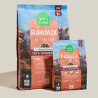 Open Farm, RawMix Dry Dog Food with Ancient Grains, Protein-Packed Kibble Coated in Bone Broth with Freeze Dried Raw Chunks, Pollock Beef & Salmon, Tide & Terrain Recipe, 3.5lb Bag