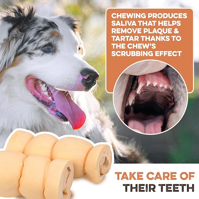 Premium Beef Cheek Rolls for Dogs 5-7" - (5-Pack) Long Lasting, Safe & Natural Rawhide Alternative Chews, Ideal for Large Dogs & Aggressive Chewers, Supports Dental Health & Digestion