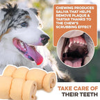 Premium Beef Cheek Rolls for Dogs 5-7" - (3-Pack) Long Lasting, Safe & Natural Rawhide Alternative Chews, Ideal for Large Dogs & Aggressive Chewers, Supports Dental Health & Digestion