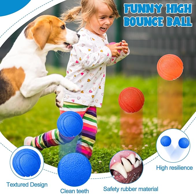 Jenaai 20 Pcs Indestructible Dog Toy Balls for Aggressive Chewers Chew Resistant Solid Rubber Bouncy Ball for Teeth Cleaning (Colorful, 2.36 Inches)