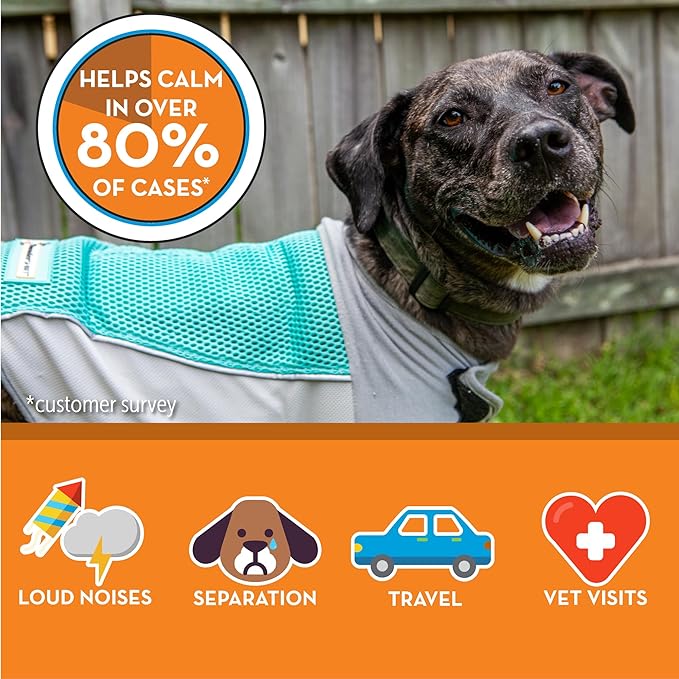 ThunderShirt Breeze for Dogs, X-Large, Aqua, Extra Breathable Mesh Fabric, Dog Anxiety Relief Vest for Every Day Stress & Calming During Thunder Storms and Fireworks