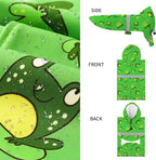 NACOCO Large Dog Raincoat Adjustable - Pet Frog Water Proof Clothes Lightweight Rain Jacket Poncho Hoodies with Strip Reflective Green (XL, Green Frog)