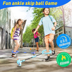 Flooyes Skip Ball for Kids, Ankle Skip Ball Toy with Counter, Timer and Cal Calculator, Boys Christmas Birthday Gifts for Age 6 7 8 9 10+, Rechargeable Colorful Flash Wheel Skip Ball for Boys
