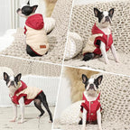 Fleece Lining Extra Warm Dog Hoodie in Winter for Medium Dogs Jacket Pet Coats with Hooded,Beige and Red L