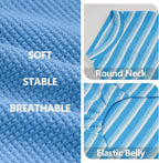 KYEESE 2Pack Waffle Dog Shirts for Small Dogs Stretchy T-Shirts Lightweight Tank Top Sleeveless Striped Vest Breathable Pet Tee, X-Large, Blue+Striped