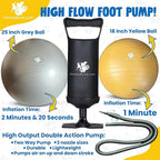 Herding Ball for Dogs - 18” Cover for Corgi, Collie, Cattle & All Herding Dogs Under 27 Pounds - Heavy Duty Dual Layered Cover - Thick Anti-Burst Inner Ball - High Flow Foot Pump