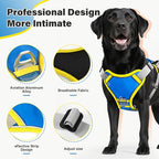 No Pull Dog Harness, 2 in 1 Retractable Harness with Auto-Lock, Reflective Breathable Mesh and Handle, Adjustable Leash Set for Small, Medium,Large Dogs,Cats (Color 2, XL)