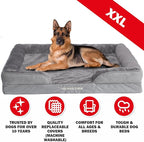 The Dog’s Bed, Orthopedic Standard Foam Waterproof Dog Bed with Standard Support, XXL Silver Grey Plush, Waterproof, Supportive Dog Bed with Replaceable Covers, Veterinary Approved