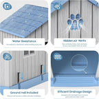 Dog House for Outdoor & Indoor Use with Window, Waterproof Ventilated Kennel with Elevated Floor, Easy to Clean Shelter for Small Medium Large Dogs (Blue, 29.9" L x 32.3" W x 32.5" H)