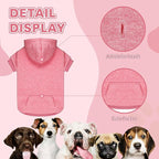 Dog Sweaters for Large Dogs Dog Hoodie Fleece Sweater Soft Pet Clothes Sweatshirt with Pocket Pet Hoodie for Large Dogs(Pink&XL)