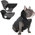 Spark Paws Reversible Dog Sweater, Sherpa Vest with Warm Fleece Lining, Warm Coat for Winter, Suitable for Small Medium, Large, XL XXL Dogs - Black and Grey - L