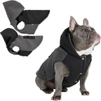 Spark Paws Reversible Dog Sweater, Sherpa Vest with Warm Fleece Lining, Warm Coat for Winter, Suitable for Small Medium, Large, XL XXL Dogs - Black and Grey - L