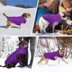 MIGOHI Warm Dog Snowsuit - Winter Dog Jacket, Reflective Windproof Fleece Vest with Leash Hole and Furry Collar