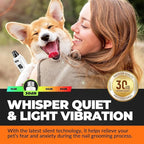 Dog Nail Grinder with 2 LED Lights Powerful 2 Speeds Super Quiet Dog Nail Trimmers with 3 Grinding Wheels Rechargeable Pet Dog Nail Clippers for Large Medium Puppy Dogs Dog Nail File Cat Nail Clipper