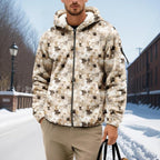 Men's Camouflage Hunting Fleece Lined Hoodie Camo Jackets Zip Up Long Sleeve Casual Winter Coats Hood Outerwear