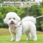AIITLE Small Dog Harness - Breathable Double-Layer Jacquard No-Choke Vest, Durable Anti-Tear Fabric with Reflective Trim - Perfect for Running, Parties, Daily Walks (Pink, XS)