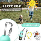 Dog Poop Bag Holder Dispenser with LED Flashlight - Night Visibility for Safe Evening Walks | Upgraded Hands-Free Leash Clip | Includes 15 Dog Waste Bags(Green)