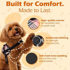 Bark Appeal Pink Plaid No-Pull Dog Harness for Extra Large Sized Pets – Adjustable, Reflective Vest with 3 Leash Clips for Added Control, Easy Walks & Training – XXL