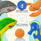 Dog Toy Squeak No Stuffing Toys, 4-Pack Toys for Small Medium Large Breed, Puppy Teething Interactive Toy to Keep Them Busy, Best Christmas Birthday Gift