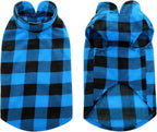 KAMA BRIDAL Spring Autumn Winter Coat Pullover Fleece Vest for Cats Small and Medium Dogs Thin Sweater Blue & Black Plaid (Blue, M)
