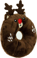 Giftable World Holiday Plush Pet Toy Fun for Christmas Designs with Squeaker Dog Chew Toy (4" Polar Bear & Reindeer Donut 2 Pcs)