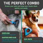Maxpower Planet Pet Grooming Rake and Mini Pet Hair Remover Tool, Undercoat Rake for Dogs & Hair Remover for Car Carpet, Cat Fur Removal and Double-Sided Deshedding Dematting Tool for Dogs and Cats
