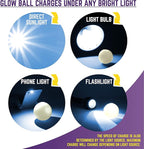 Chew King by Mammoth Set of 4 Glowing Fetch Balls, Dog Ball Toys Combo, Durable Bouncy Interactive Toy for Pets, Lightweight
