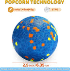 Dog Balls, Indestructible Dog Toy Ball for Aggressive Chewers, Durable High Elasticity Interactive Ball for Training Dog Catch and Fetch, Large Medium Small Dog and Puppies(Blue, 2.5in, 1pcs)