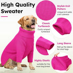 Queenmore Dog Sweater for Large Breeds, Long Sleeve Warm Dog Sweaters, Turtleneck Knitted Pullover Pet Clothes, XL Dog KintSweater, Cat Knitwear, Fuchsia XL