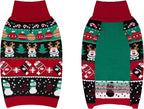 cyeollo Dog Christmas Sweater, Dog Winter Clothes for Small Dogs Turtleneck Warm Puppy Sweater with Leash Hole Soft Xmas Sweaters Female & Male Appeal, M