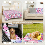 Dog Bed Cover for Pets Blankets Rug Pads for Couch Protection Waterproof Bed Covers Dog Blanket Furniture Protector Reusable Changing Pad (20X30, Red+Black Paw Bone)