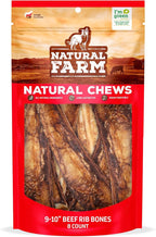 Natural Farm Rib Bones for Dogs (9-10 Inch, 8 Pack) - Beef Ribs, Farm-Raised Cattle - Slow-Roasted Flavor Treats, Promotes Dental Health, Great for Medium and Large Dogs