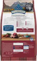 Blue Buffalo Wilderness High-Protein Rocky Mountain Recipe Dry Food for Large Breed Adult Dogs, Red Meat & Grains, 28-lb. Bag