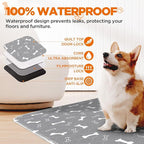 Washable Pee Pads for Dogs, 2Pack Reusable Puppy Pads, Fast Absorbent Dog Pee Pads for Crate Pet Training Pads, Waterproof Whelping Pads for Dogs Bed Mat Crate Indoor (Grey, 18x24)