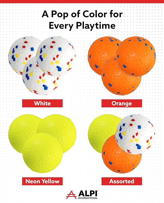 ALPI Chomp Ball - Durable Chew Toys for Dogs & Other Pets - Stimulating Dog Toys for Aggressive Chewers - Soft Dog Chews - 3-Pack, Assorted