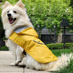 Dog Raincoat Dogs Rain Jacket Reflective Poncho Rainwear Waterproof Pet Clothes Warm Lined Pocket Hooded Leash Hole Adjustable Small Medium Dogs,Yellow,XL,Back Length 14.0 Inch