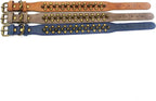 Spiked Dog Collar Soft Pu Leather Mushrooms Rivet Spike Studded Puppy Adjustable Pet Collars for Small Breeds (M, Blue1)