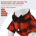 Koneseve Dog Shirt Plaid Dog Clothes for Small Dogs Boy Girl Cat Clothes Soft Puppy Outfit Adorable Pet T-Shirts Kitten Grid Costume Apparel Thanksgiving Christmas Clothing (Red#1; S/Small)
