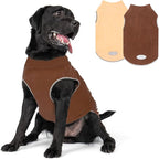 cyeollo 2XL Dog Sweater for Large Dogs Male Female, Reflective Dog Sweatshirt Pullover Jacket Fall Winter Pet Sweaters Warm Pet Clothes, Brown & Khaki XXL