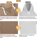 BEAUTYZOO Small Dog Hoodie Sweater with Pockets, Dog Clothes for Small Medium Dogs Boy Girl, Waffle-Like Laminated Cotton Pet Coats with Hat and Leash Hole, Khaki XL