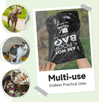 100% Certified Compostable Dog Poop Bag Rolls, 120 Bags (8 Rolls) Eco-Friendly Poop Bags for Dogs, Leak Proof Unscented Easy Open Poop Waste Bag（Black）