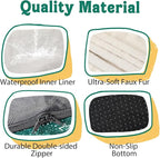Christmas Washable Orthopedic Large Dog Bed - Removable Orthopedic Foam Pet Couches with Bolsters Waterproof Large Dog Bed and Non-Slip Bottom Extra Large Pet Sofa - Green